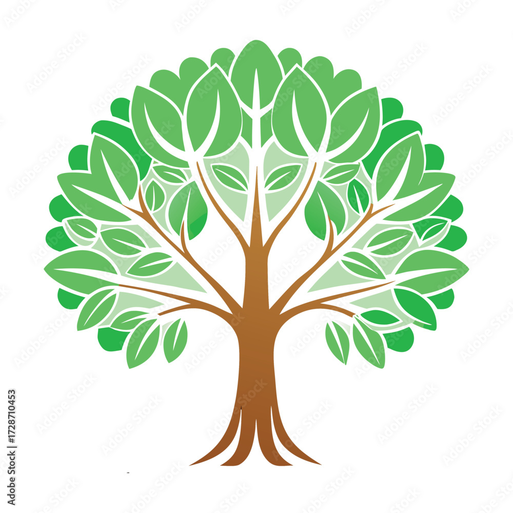 Obraz premium green tree vector illustration