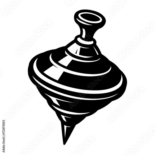 Vector Illustration of a Classic Spinning Top Toy
