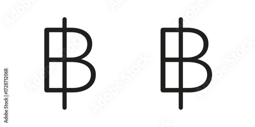 Tableau sur toile Baht sign clipart and lineart vector symbols