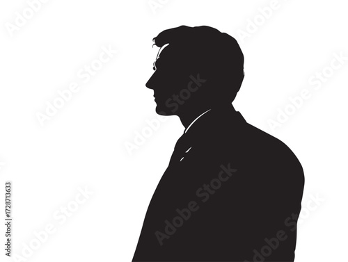 Strong Business Silhouette Vector Illustration in Bold Solid Black Graphic Design