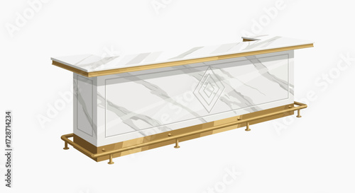 Elegant marble bar counter with golden accents perfect for upscale interiors