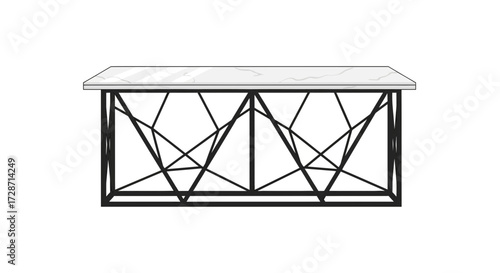 Elegant marble top console table featuring a geometrically designed base