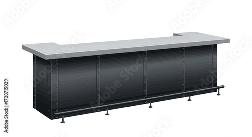 Isolated contemporary bar counter with industrial aesthetics vector design
