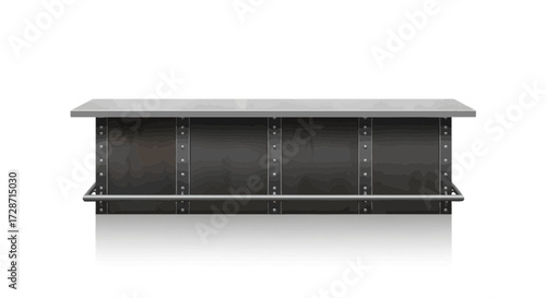 Isolated industrial bar counter with steel and rivet details concept