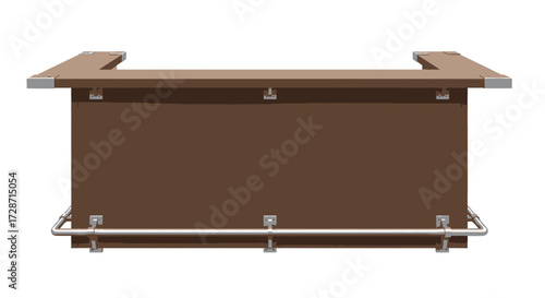 Isolated minimalist brown bar structure against white background illustration