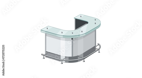 Isometric illustration of a modern bar counter with a sleek design