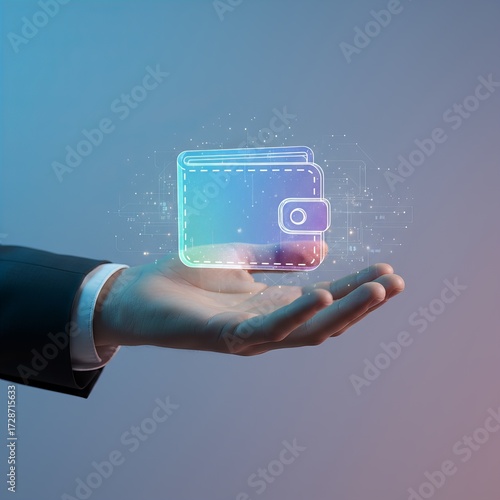 Digital Wallet Hologram in Hand