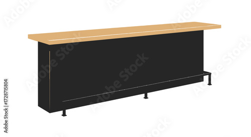 Modern Bar Counter Illustration with Clean Lines and Minimalist Design