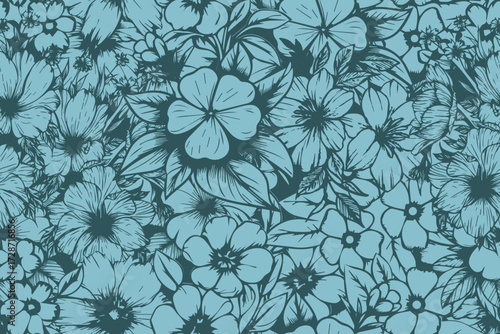 seamless pattern flower sketch background
