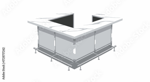 Stylish contemporary design of a minimalist modern white counter concept