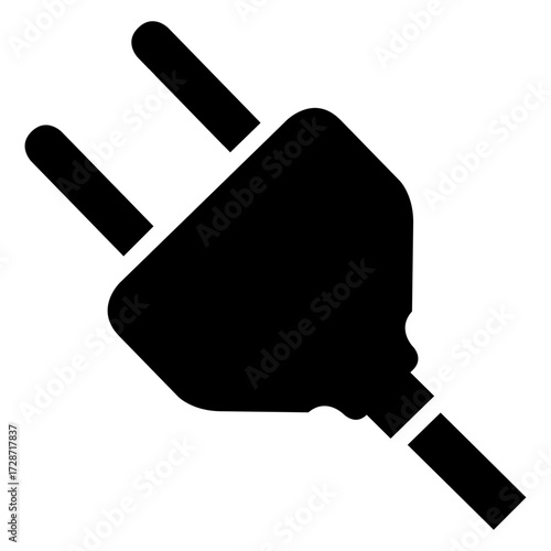 Icono enchufe eléctrico con cable