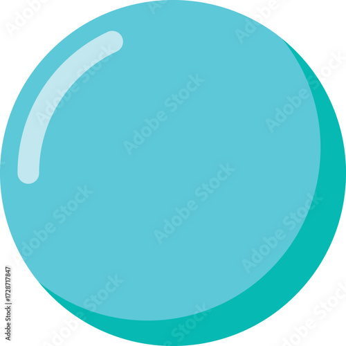 Blue bubble isolated on transparent background. Water bubble or glass ball template. vector illustration