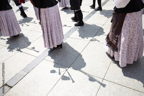 Galician musicians and shadows