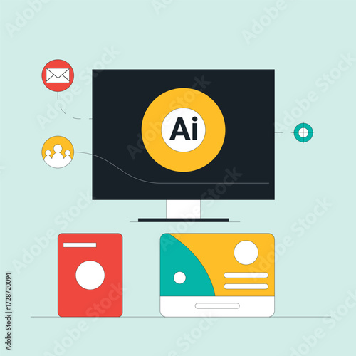 AI Tools Technology Vector Icons Set Flat Style