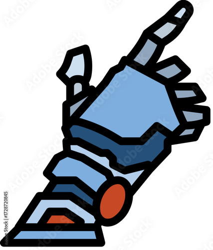Abstract futuristic geometric robot arm mechanical component vector illustration eps scalable icon