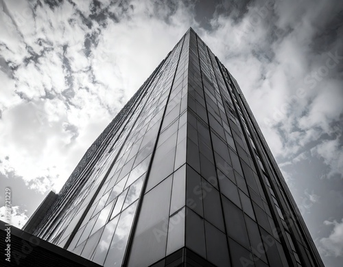 Wallpaper Mural Modern Glass Skyscraper Against Cloudy Sky Torontodigital.ca