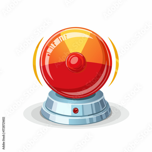 Red warning alert light, flashing emergency signal, conceptual vector illustration