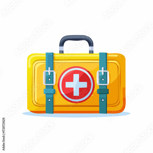 Emergency medical kit flag vector illustration for first aid and healthcare preparedness