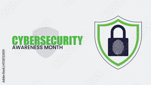 National cyber Security awareness month. It is celebrated every year in October. Background, poster, card, banner social poster