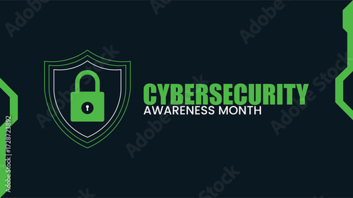 National cyber Security awareness month. It is celebrated every year in October. Background, poster, card, banner social poster