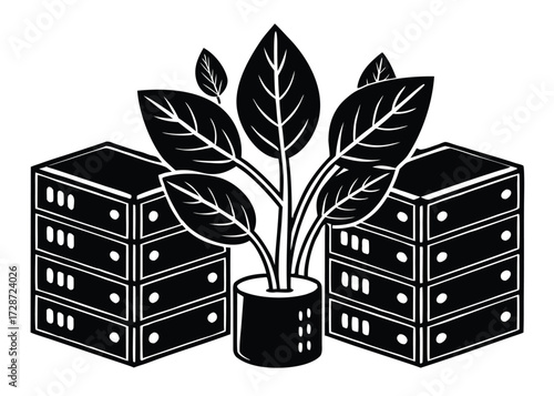 Server racks with potted plant data center technology