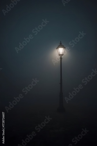 hazy street light , AI Generated.