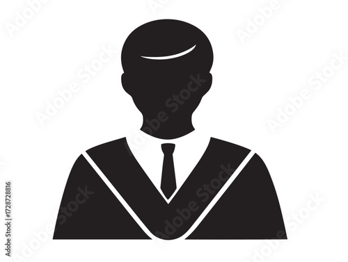 Motivational Career Advancement Silhouette Icon in Inspiring Modern Vector Illustration