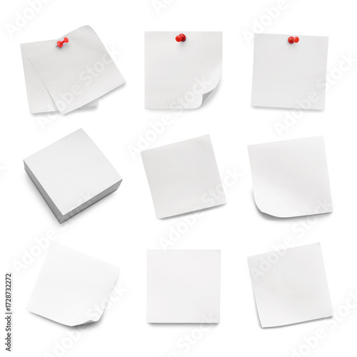 Wallpaper Mural Blank paper notes isolated on white, set Torontodigital.ca