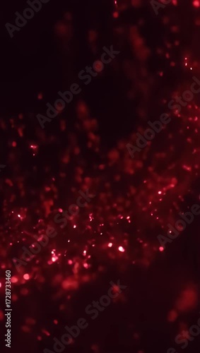 Wallpaper Mural Abstract Red Particle Stream Animation on Black Background, Elegant Visual Effect Torontodigital.ca