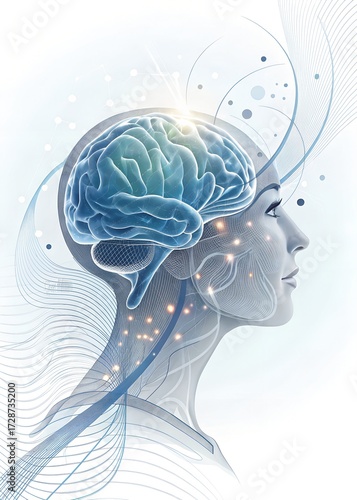 Futuristic Neurosurgery Brain Concept with Glowing Neural Connections