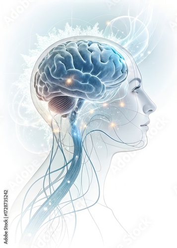 Futuristic Neurosurgery Brain Concept with Glowing Neural Connections