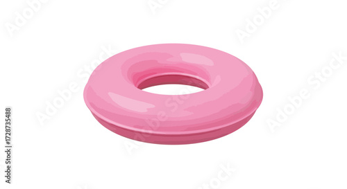 Realistic pink inflatable ring on a white background for summertime fun