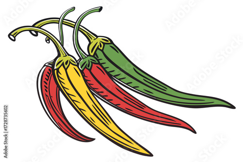vector illustration of a hot chili pepper
