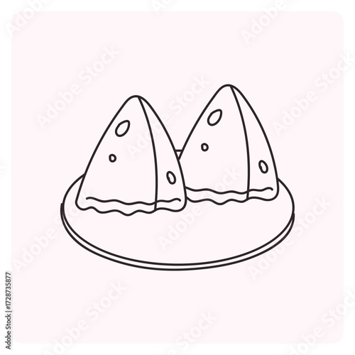 line art graphics - samosa