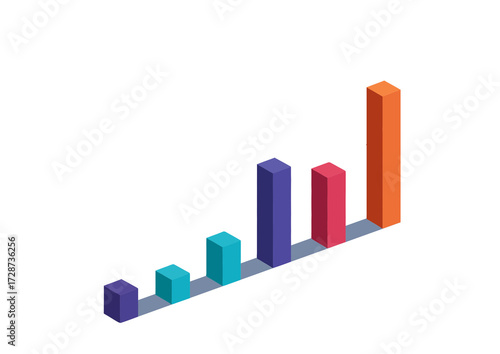 Free Download  isometric bar chart infographic vector design for business, finance, and data analysis. Perfect for reports, presentations, dashboards, and marketing infographics. - GFXLoad