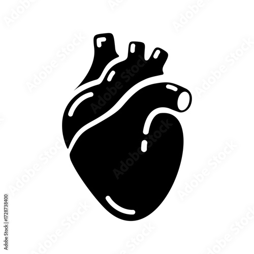Black heart medical icon vector design
