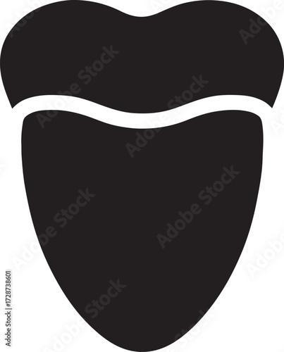 Silhouette vector of a tongue icon for medical, anatomy, dental, oral health, clinic, and healthcare design.