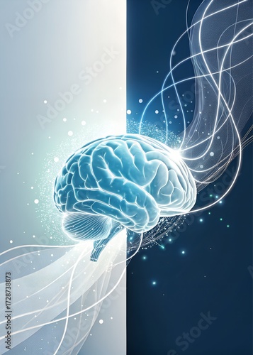 Futuristic Neurosurgery Brain Concept with Glowing Neural Connections