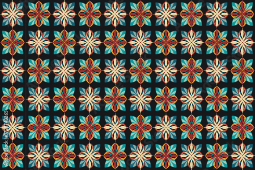 vector seamless pattern with geometric shapes Abstract geometric tribal ethnic oriental ikat folklore diamonds traditional seamless pattern design for background carpet wallpaper clothing fabric wrap