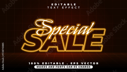 Special Sale Editable Text Effect with Neon Glow - Graphic Design Resource