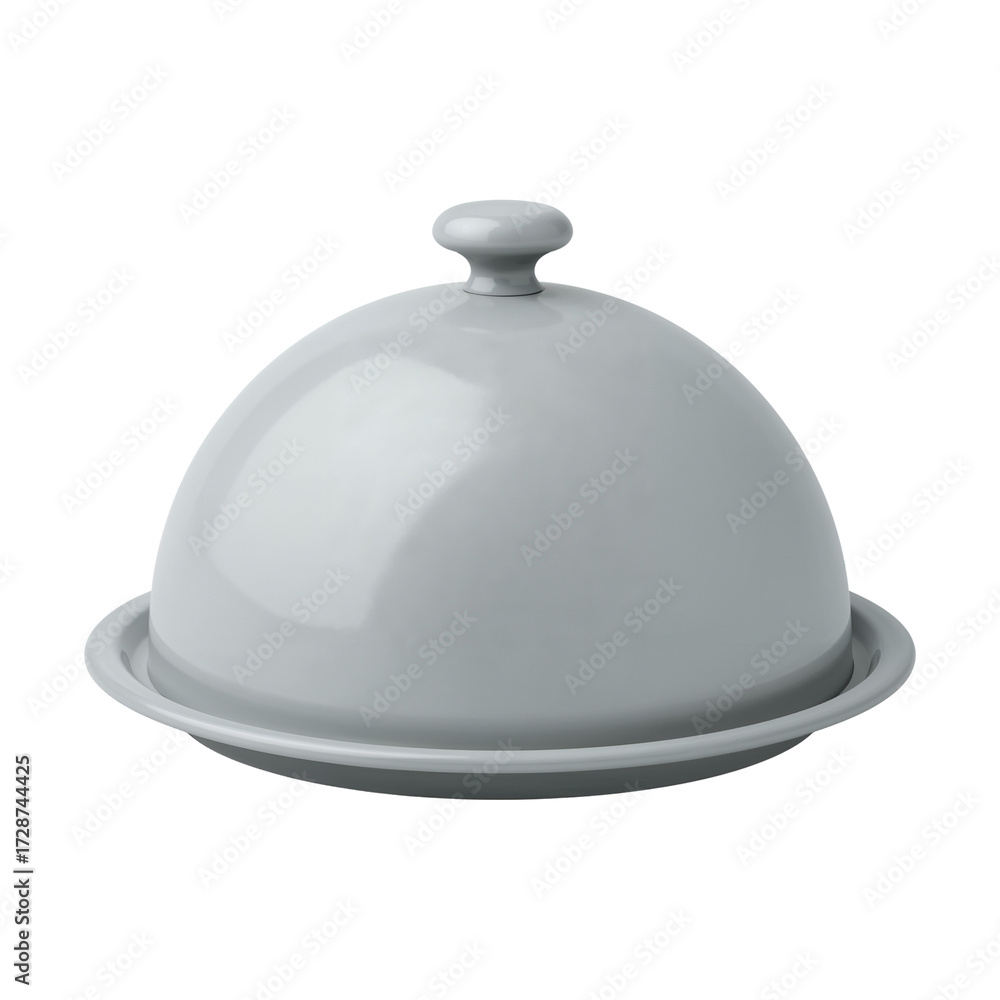 Fototapeta premium Elegant ceramic dome and platter for culinary presentations isolated transparent background
