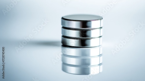 Stack of silver cylinders