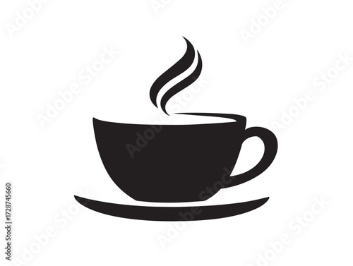 Elegant Coffee Break Concept Depicted in Modern Silhouette Vector Illustration Design