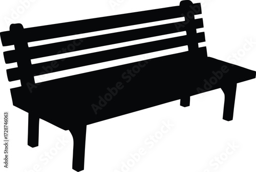 bench illustration, park icon
