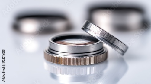Closeup metallic lens components