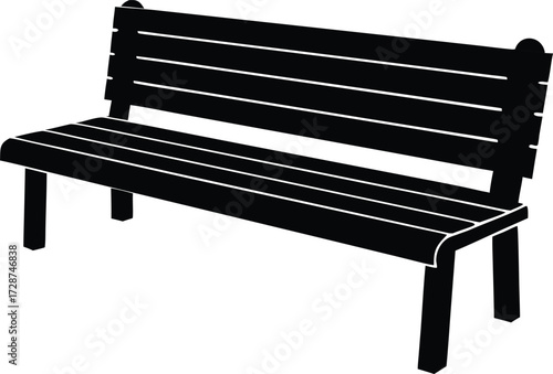 bench illustration, park icon
