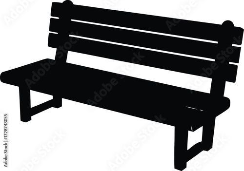 bench vector, seat furniture silhouette
