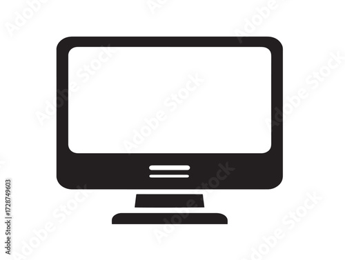 Clean modern computer silhouette vector illustration design