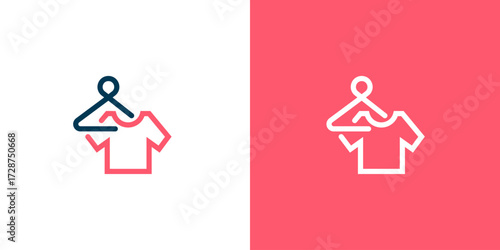Clothing Hanger Tshirt Logo Icon  Apparel Laundry Design