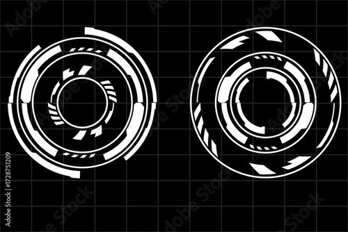 Futuristic Circular HUD Target Interface Elements